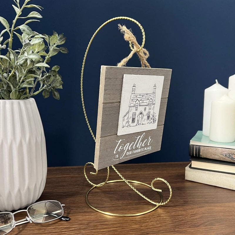 Bard's Twisted Gold-toned Ornament Stand, Large, 12.25" H x 5.5" W x 7.5" D - Image 4